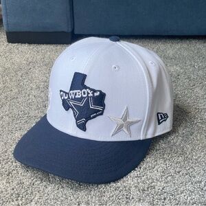 New Era Dallas Cowboys Fitted Hat Size 7 3/4 NFL White Blue Texas